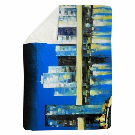 BEGIN HOME DECOR 60 x 80 in. Skyline of Lower Manhattan-Sherpa Fleece Blanket 5545-6080-CI312